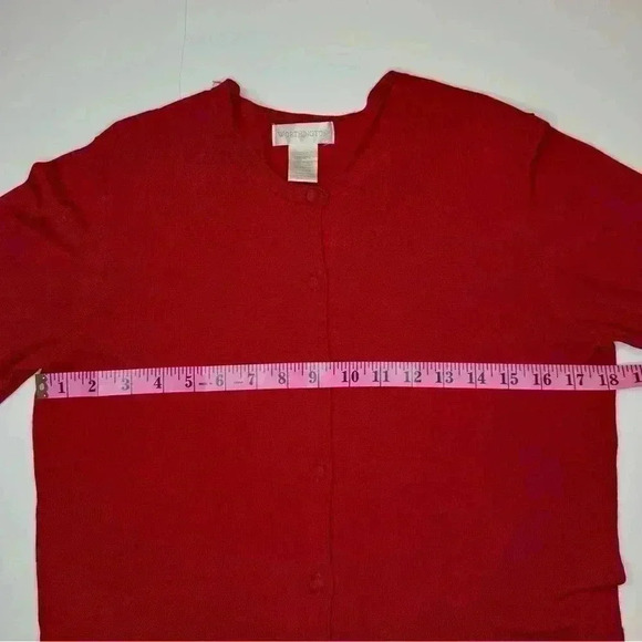Worthington Red Button Down Cardigan Sweater Size Large - Picture 6 of 7